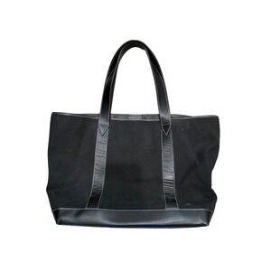 Stefano Serapian Milano 04 Two-Handle Black Canvas and Leather Tote